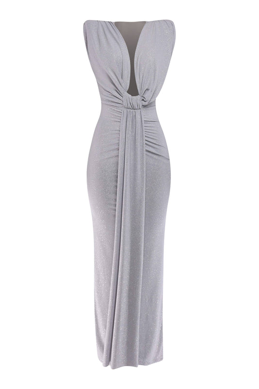 GLITTER DRAP DRESS